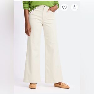 NWT STUDIO BLUE LILY SUPER HIGH RISE WIDE LEG JEANS OFF WHITE SIZE 31